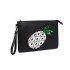 LT6822P-MISS LULU MISS LULU PU LEATHER SEQUIN PINEAPPLE CLUTCH BAG BLACK